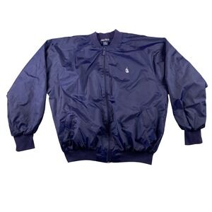 Nautica Mens Blue Nylon Bomber Jacket Lightweight Full Zip Windbreaker One Size